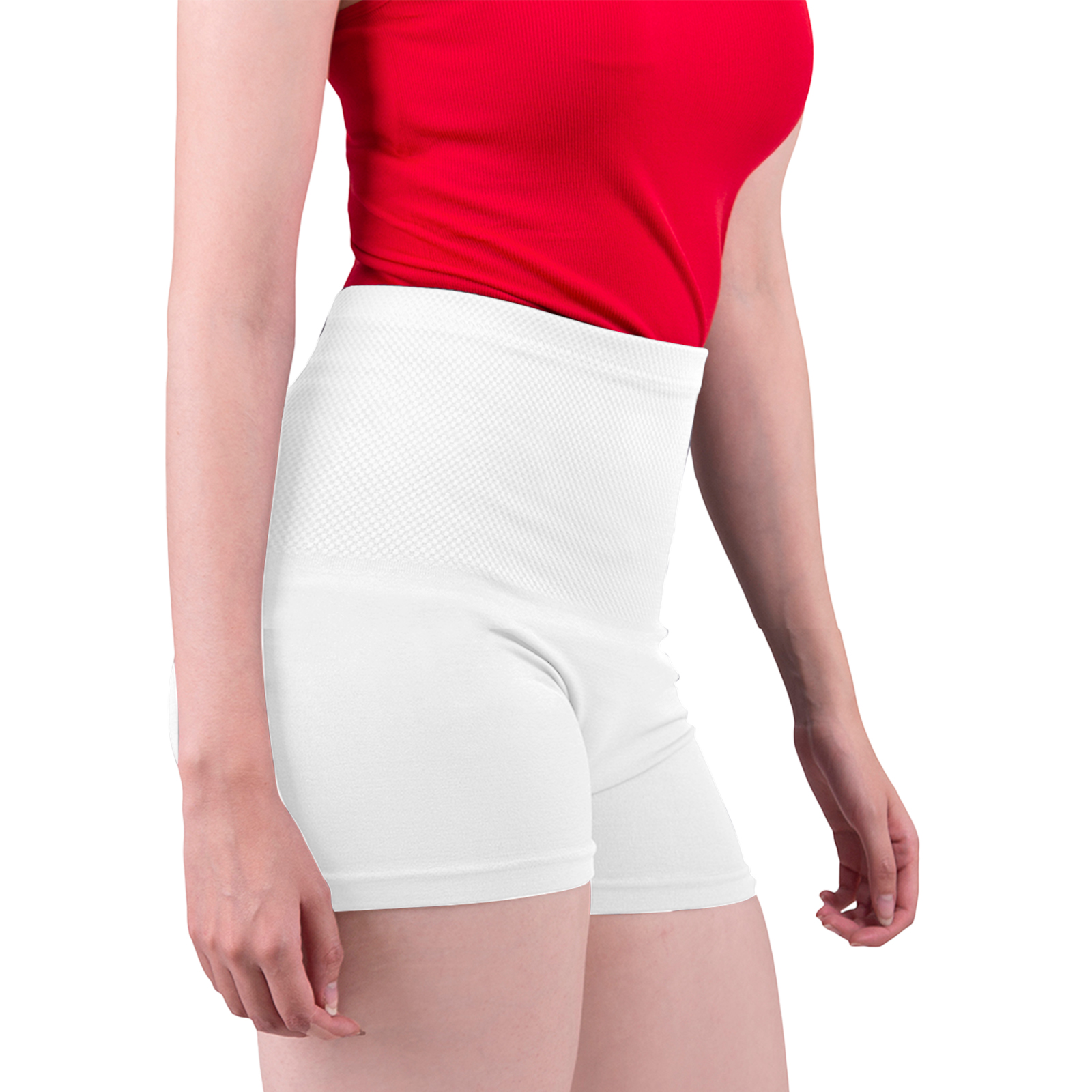 Short Licra Mujer, Blanco, Cintura Alta, Unitalla, Deportivo, Dama, Atlético, Boxer, Entrenamiento, Pantalones Cortos, Biker.