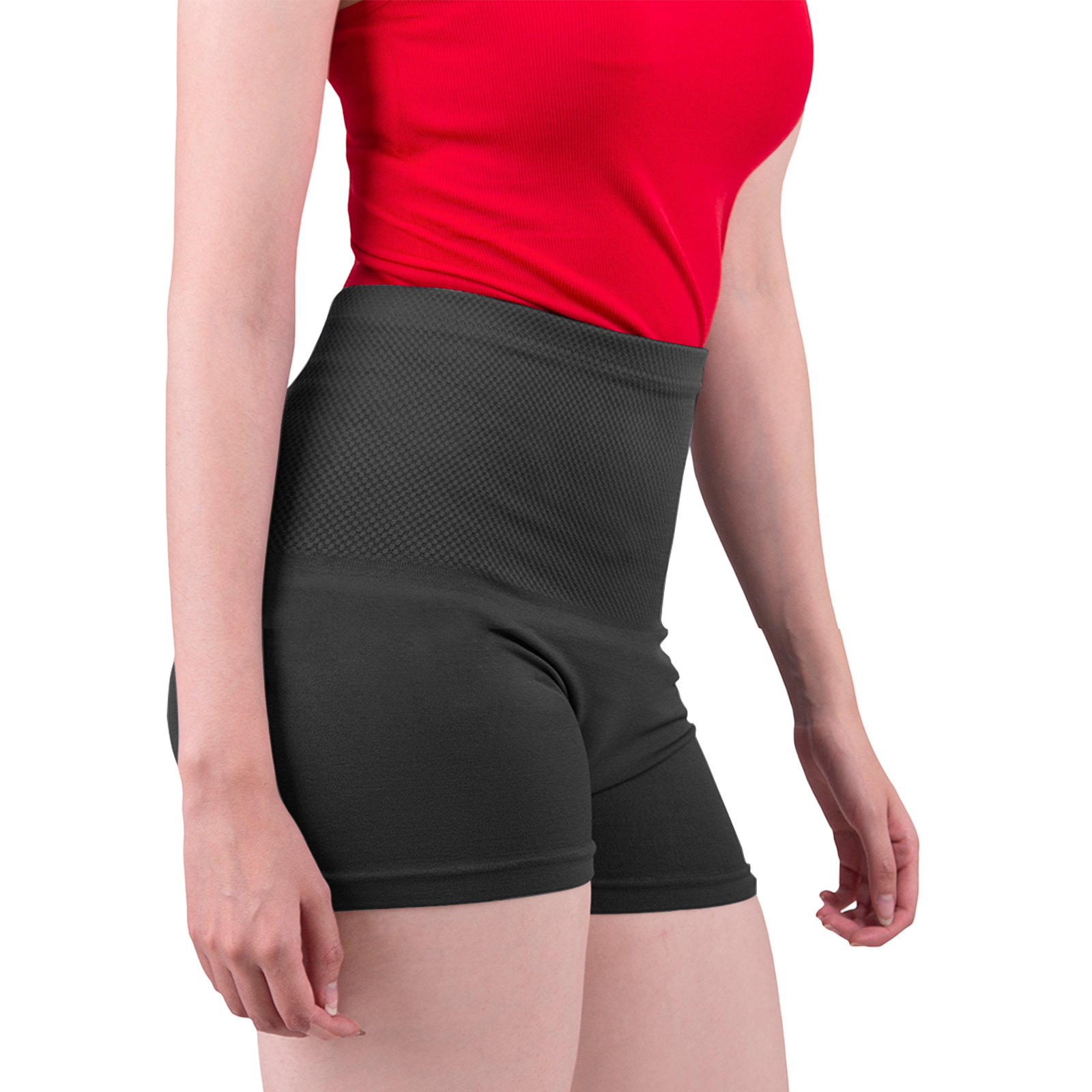 Short Licra Gris Cintura Alta, Unitalla Deportivo, Mujer Dama, Atlético, Boxer, Pantalones Cortos, Entrenamiento, Uso Diario