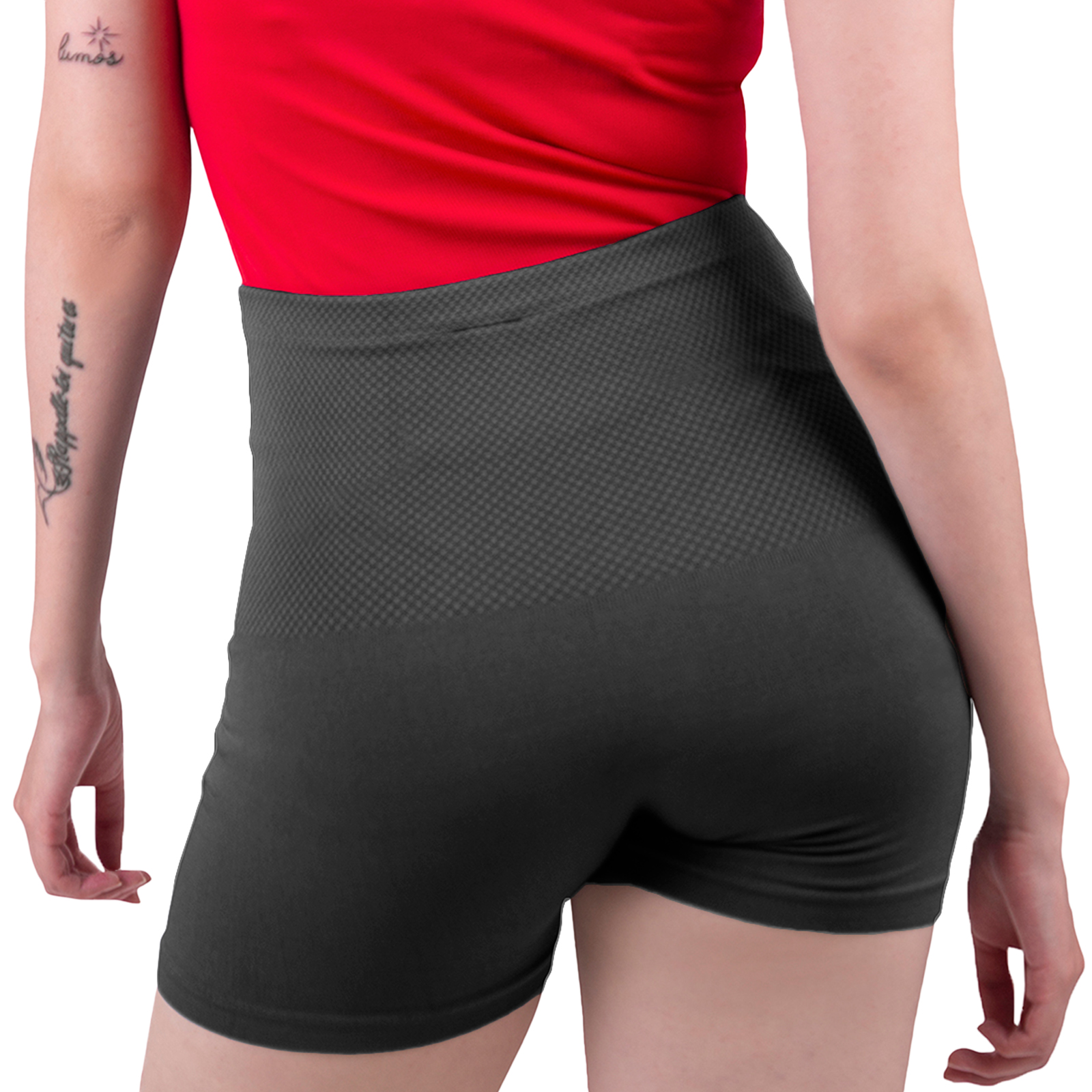 Short Licra Gris Cintura Alta, Unitalla Deportivo, Mujer Dama, Atlético, Boxer, Pantalones Cortos, Entrenamiento, Uso Diario