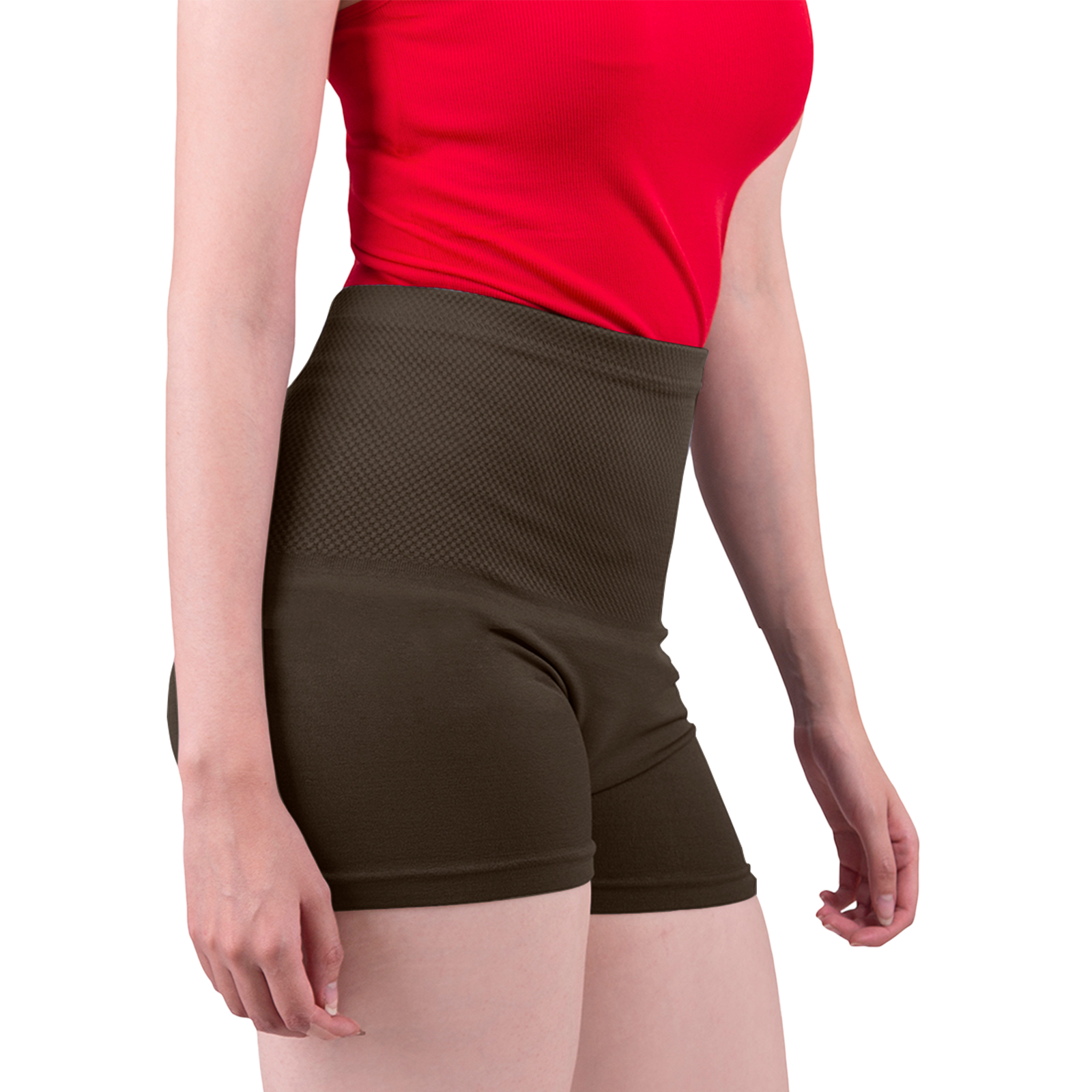 Short Licra Mujer, Cafe, Cintura Alta, Unitalla, Deportivo, Dama, Atlético, Boxer, Entrenamiento, Pantalones Cortos, Biker.