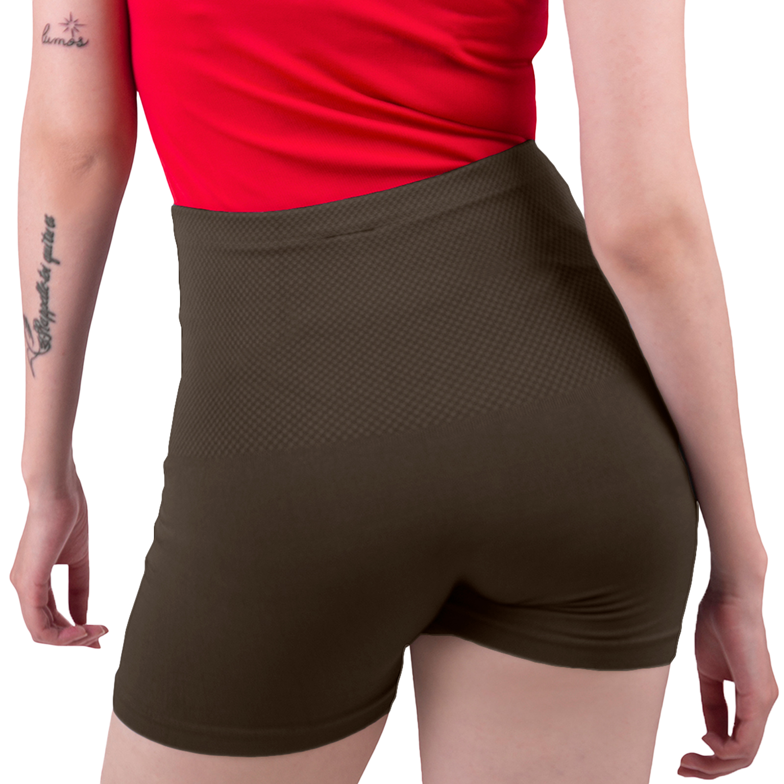 Short Licra Mujer, Cafe, Cintura Alta, Unitalla, Deportivo, Dama, Atlético, Boxer, Entrenamiento, Pantalones Cortos, Biker.