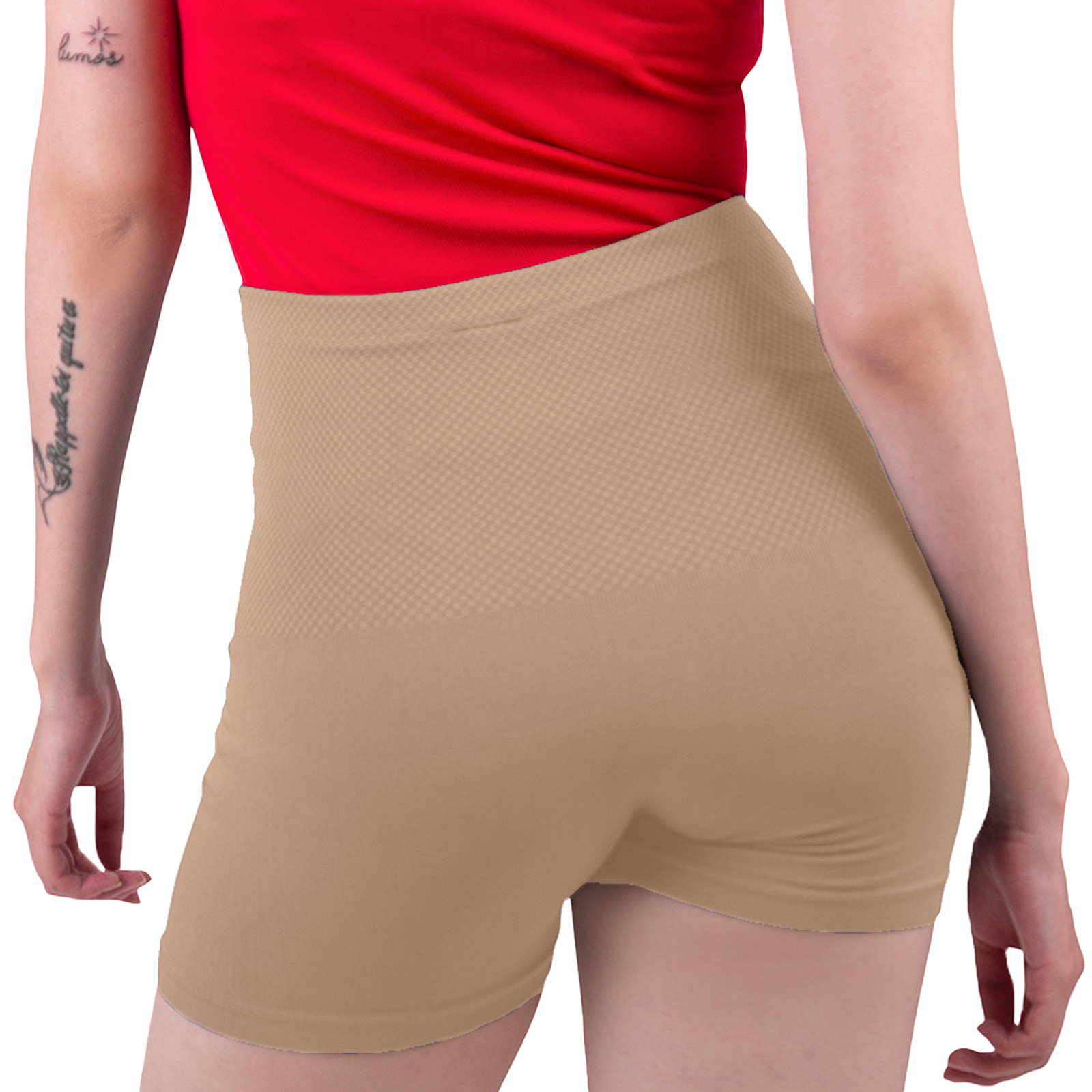 Short Licra Mujer, Beige, Cintura Alta, Unitalla, Deportivo, Dama, Atlético, Boxer, Entrenamiento, Pantalones Cortos, Biker.