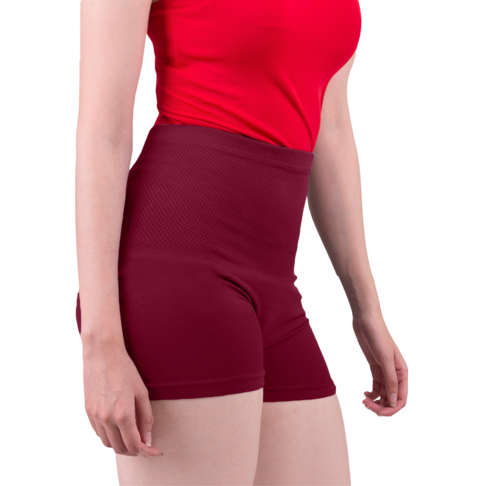 Short Licra Vino Cintura Alta, Unitalla Deportivo, Mujer Dama, Atlético, Boxer, Pantalones Cortos, Entrenamiento, Uso Diario