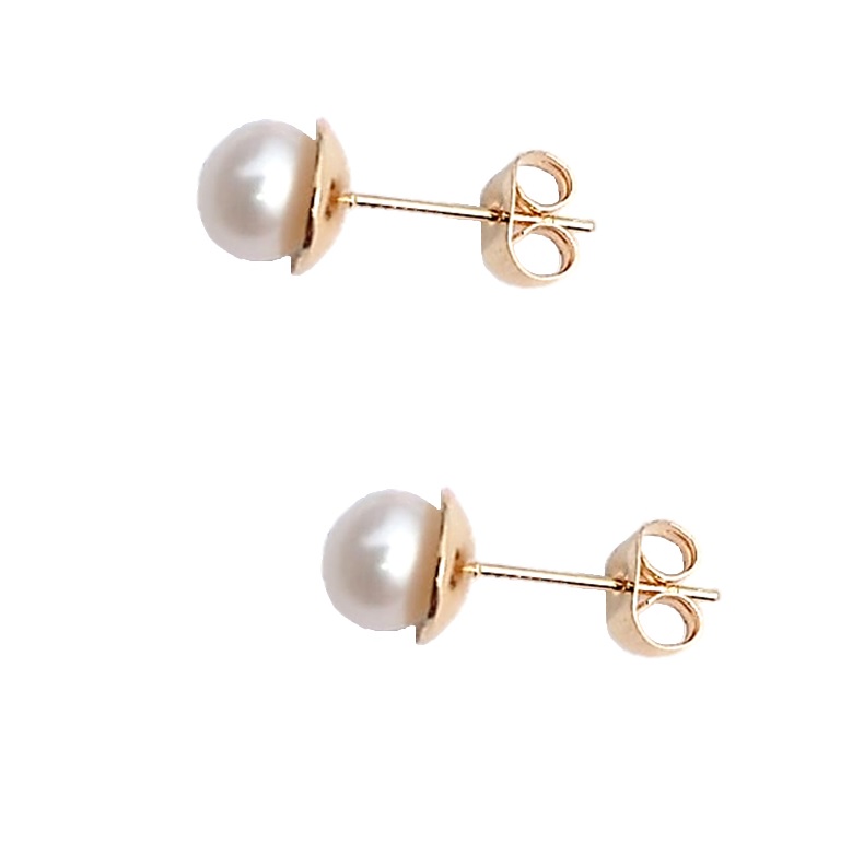 Collar Aretes Y Pulsera Chapa De Oro Y Perlas Cultivadas A02