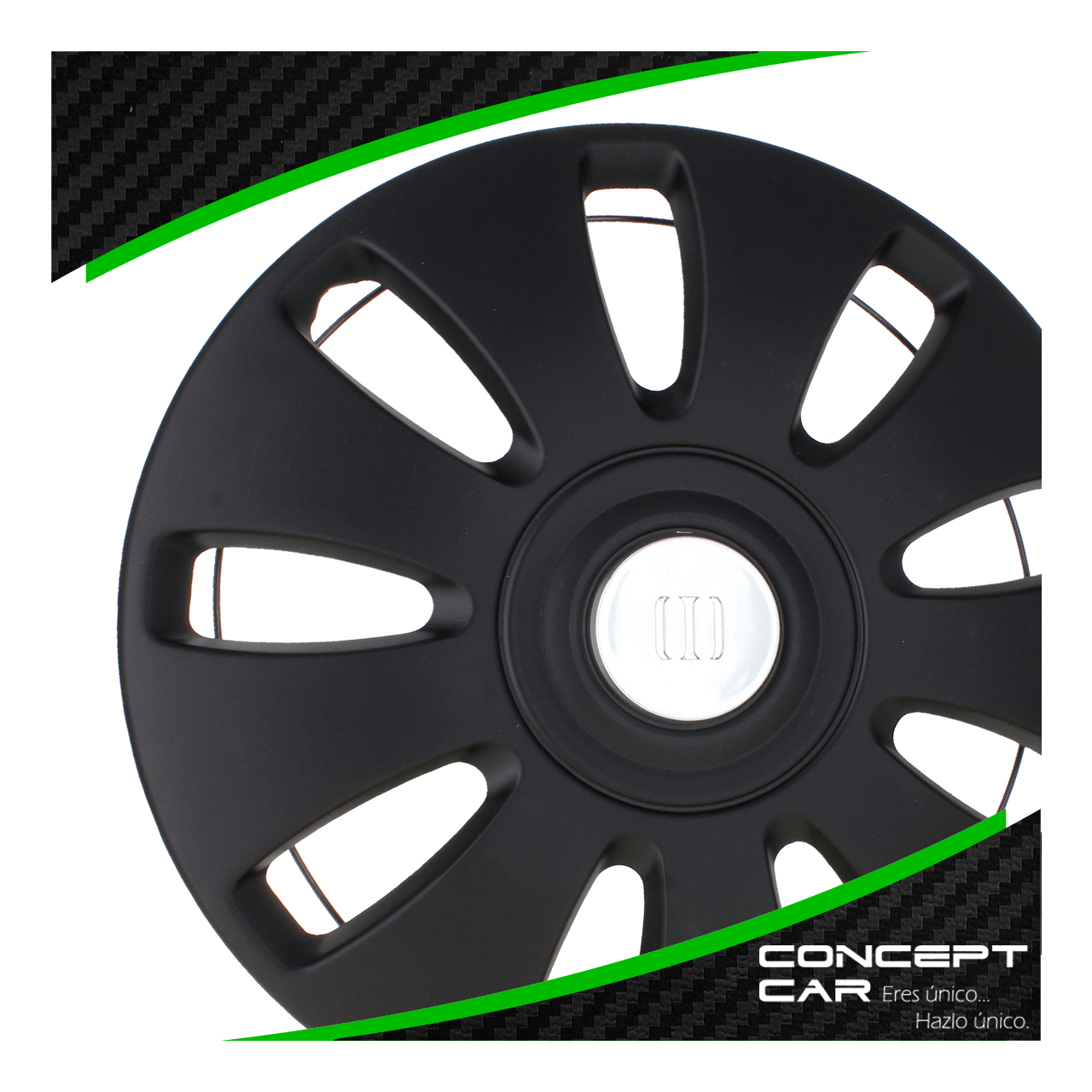 Juego 4 Tapones De Rin 13 Pulgadas Abs Negro Mate Universal