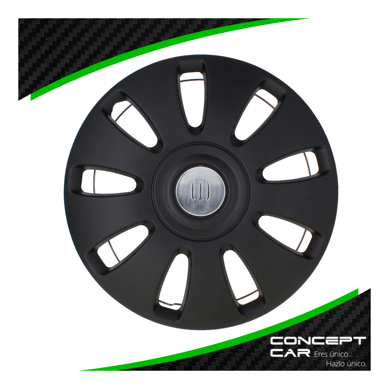 Juego 4 Tapones De Rin 13 Pulgadas Abs Negro Mate Universal