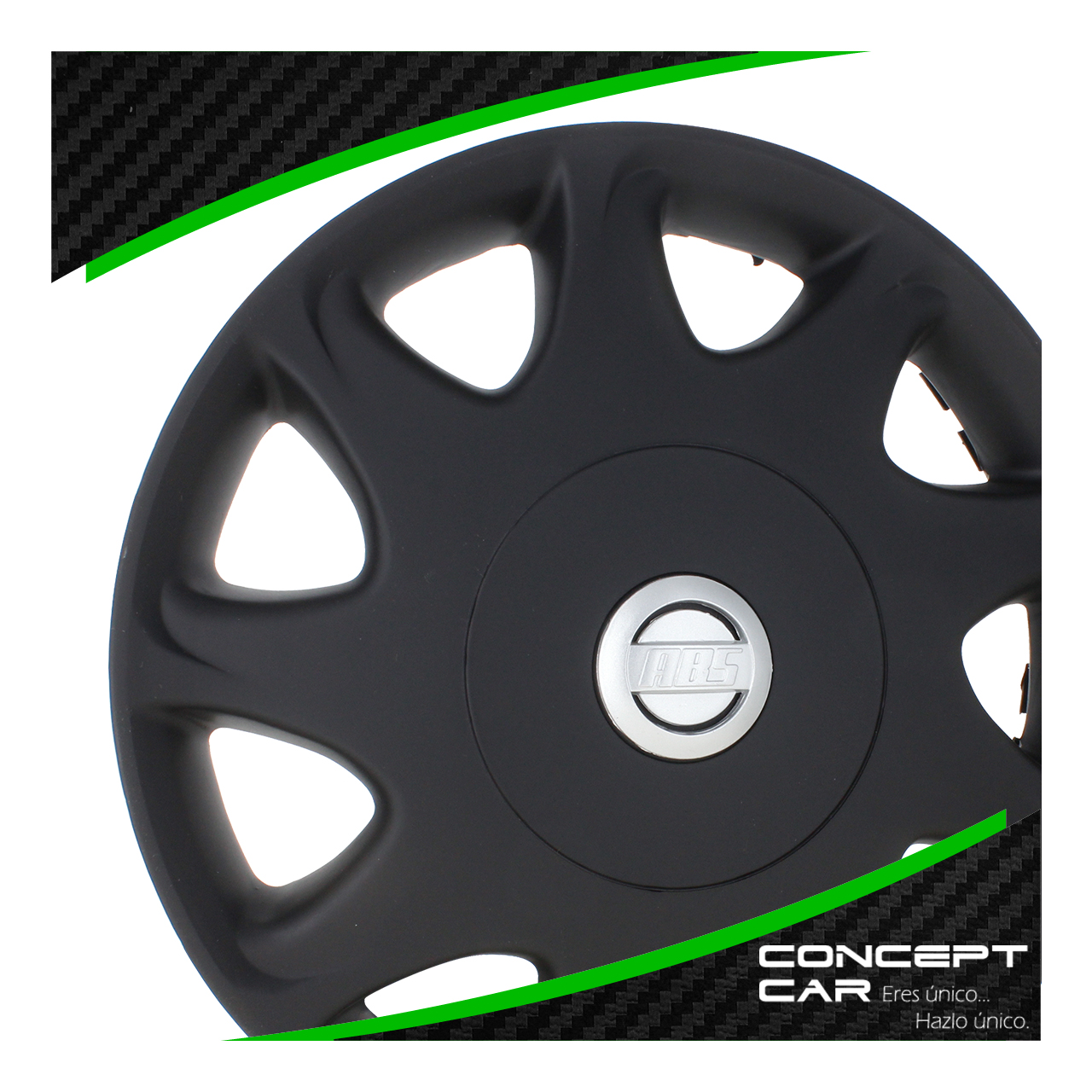 Juego 4 Tapones De Rin 13 Pulgadas Abs Negro Mate Tsuru