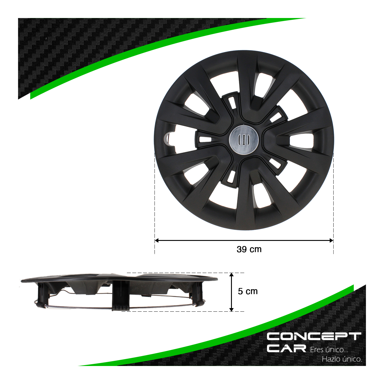 Juego 4 Tapones De Rin 14 Pulgadas Abs Negro Mate Aveo