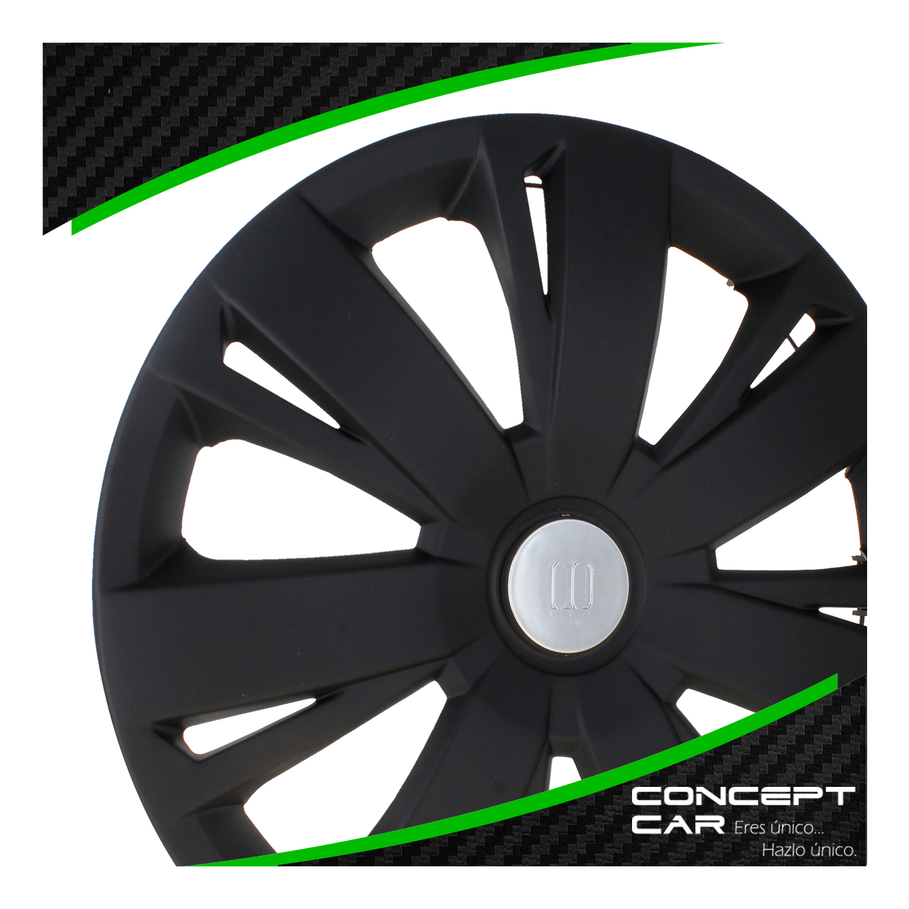 Juego 4 Tapones De Rin 16 Pulgadas Abs Negro Mate Universal