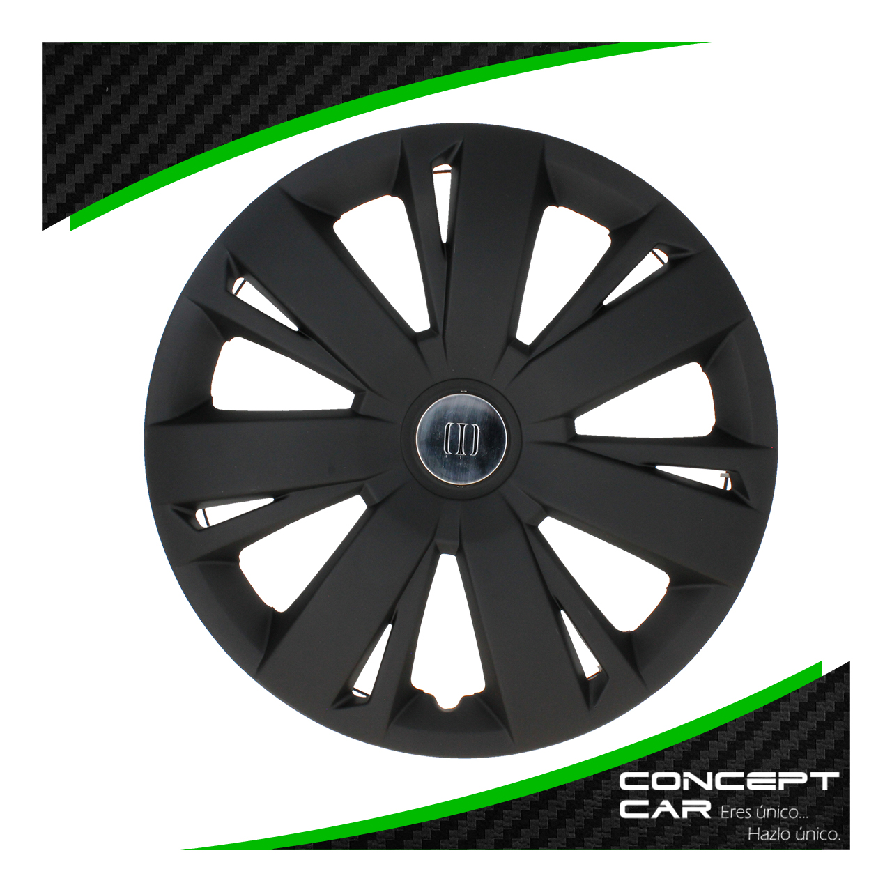 Juego 4 Tapones De Rin 16 Pulgadas Abs Negro Mate Universal