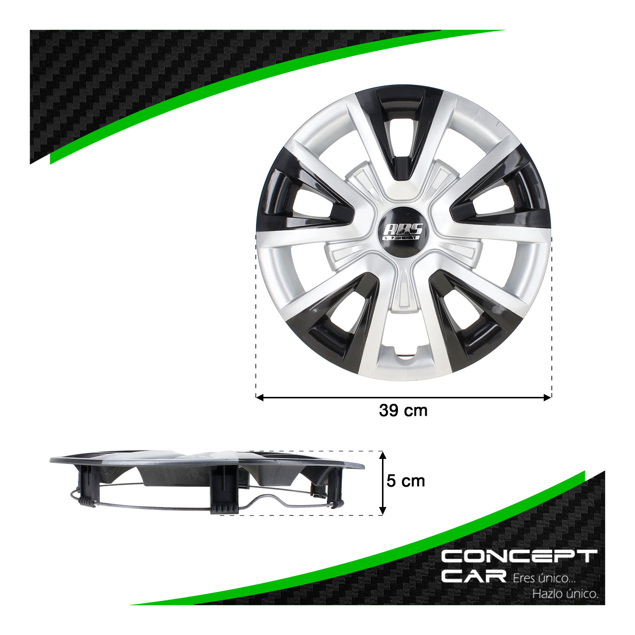 Juego 4 Tapones De Rin 14 Pulgadas Abs Universal Bicolor