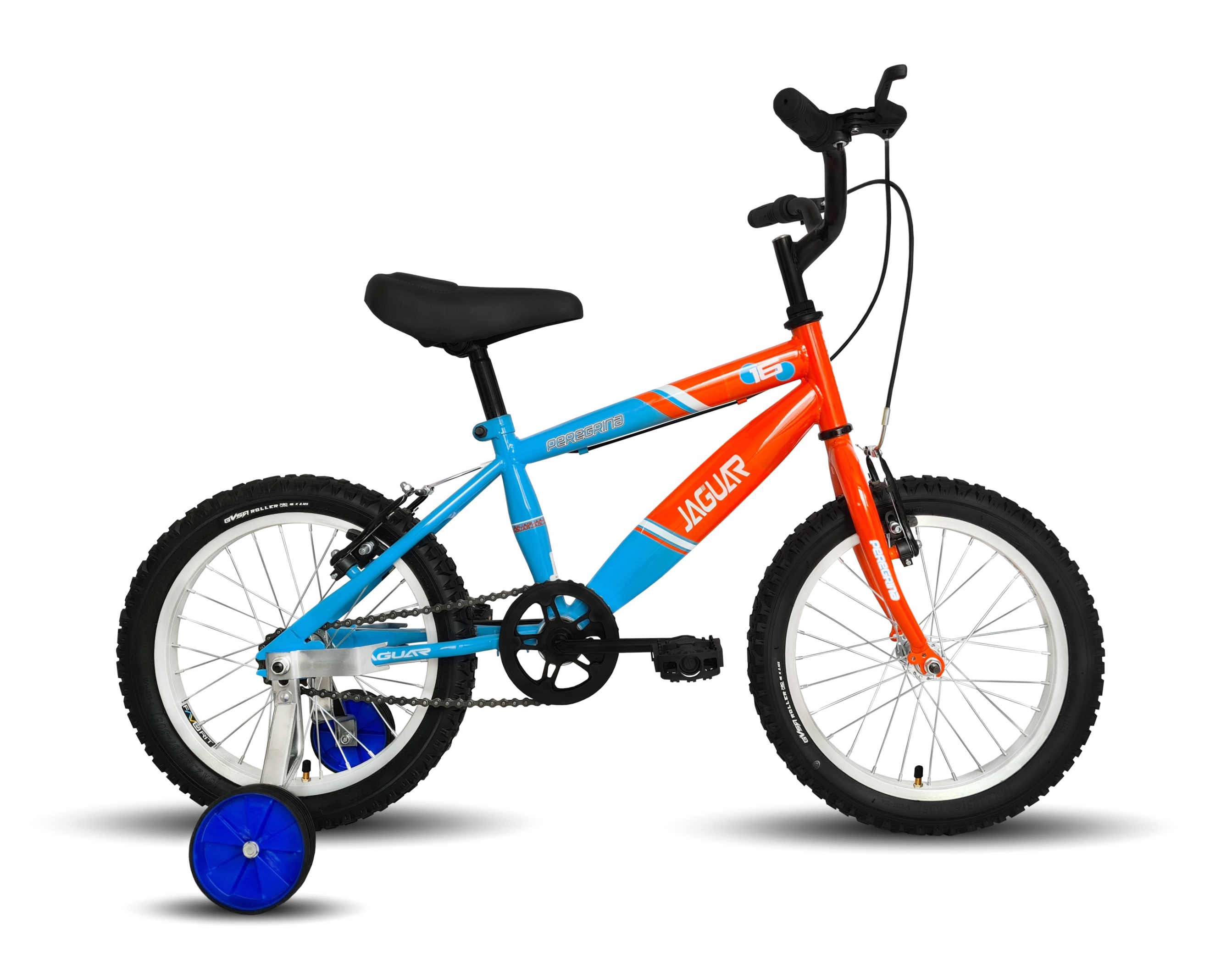 Bicicleta Peregrina Con Ruedas Entrenadoras H Rodada 16 Azul/Naranja