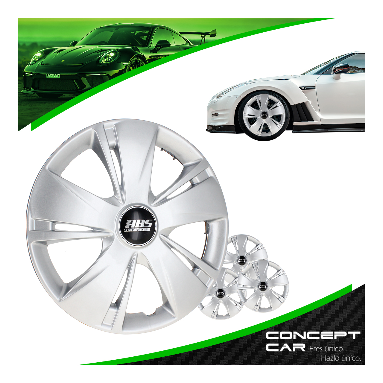 Juego 4 Tapones De Rin 14 Pulgadas Abs Tipo Nissan March