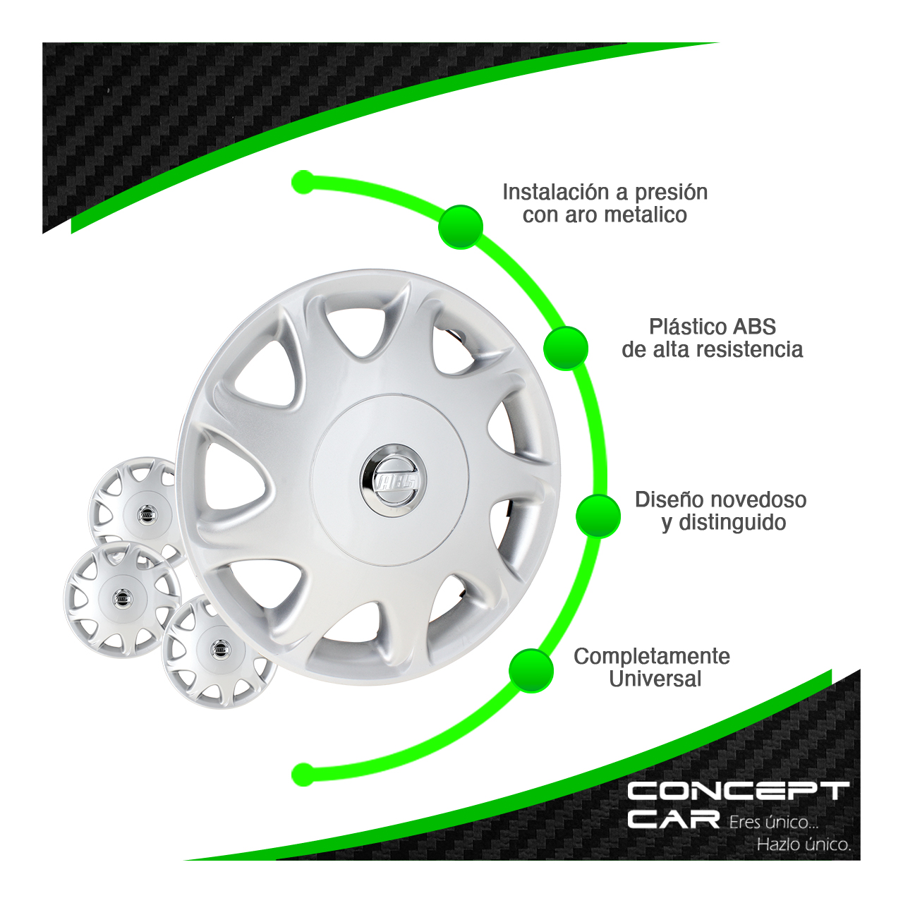 Point Al Rin Design Juego 4 Tapones De Rin 13 Pulgadas Abs Tipo Nissan Tsuru