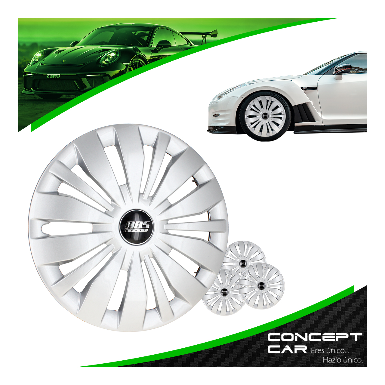 Juego 4 Tapones De Rin 15 Pulgadas Abs Tipo Suzuki Gris