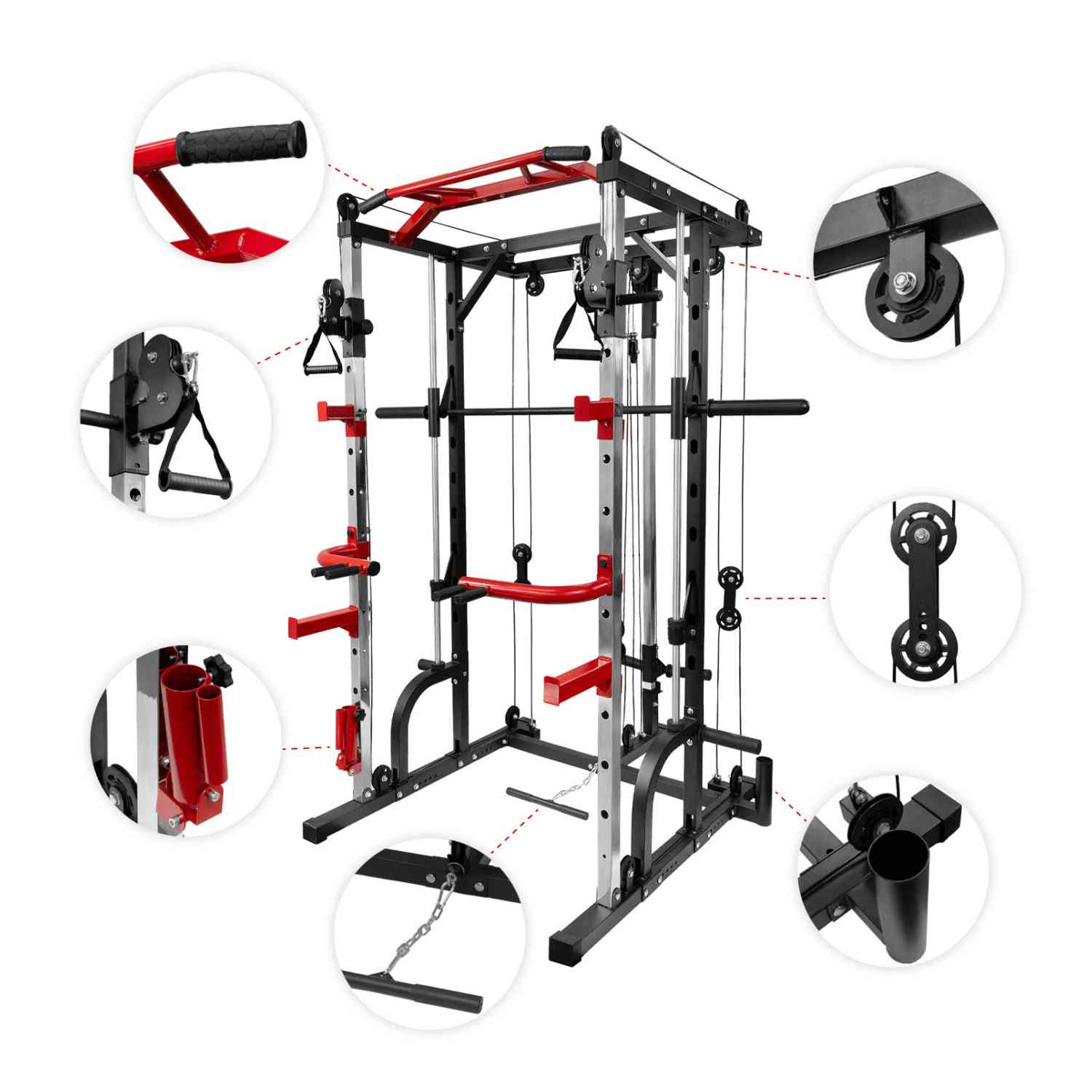 Jaula Smith Gimnasio Multifuncional Power Rack Poleas