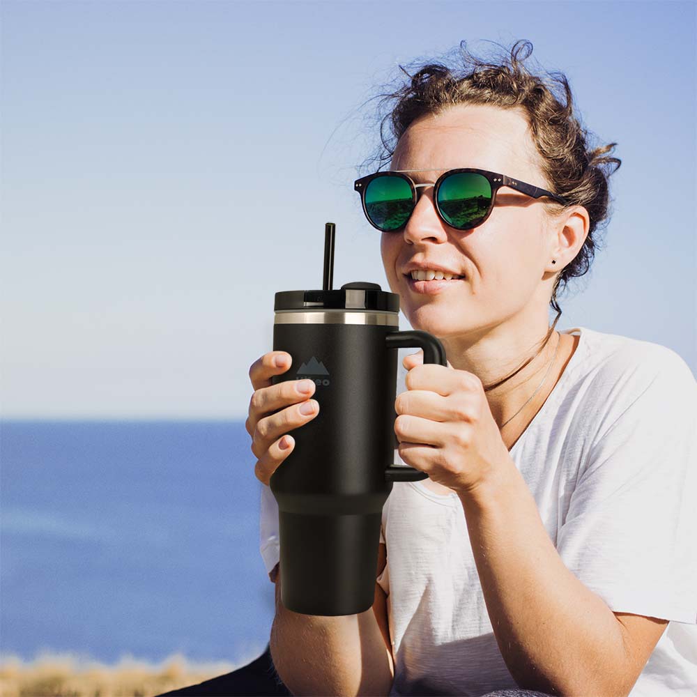 Termo para Agua y Café de Viaje Acero Inox. Doble Pared 1.2 Litros