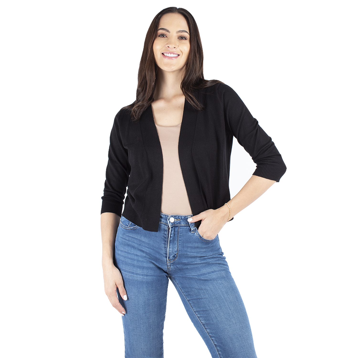 Suéter crop ligero tejido