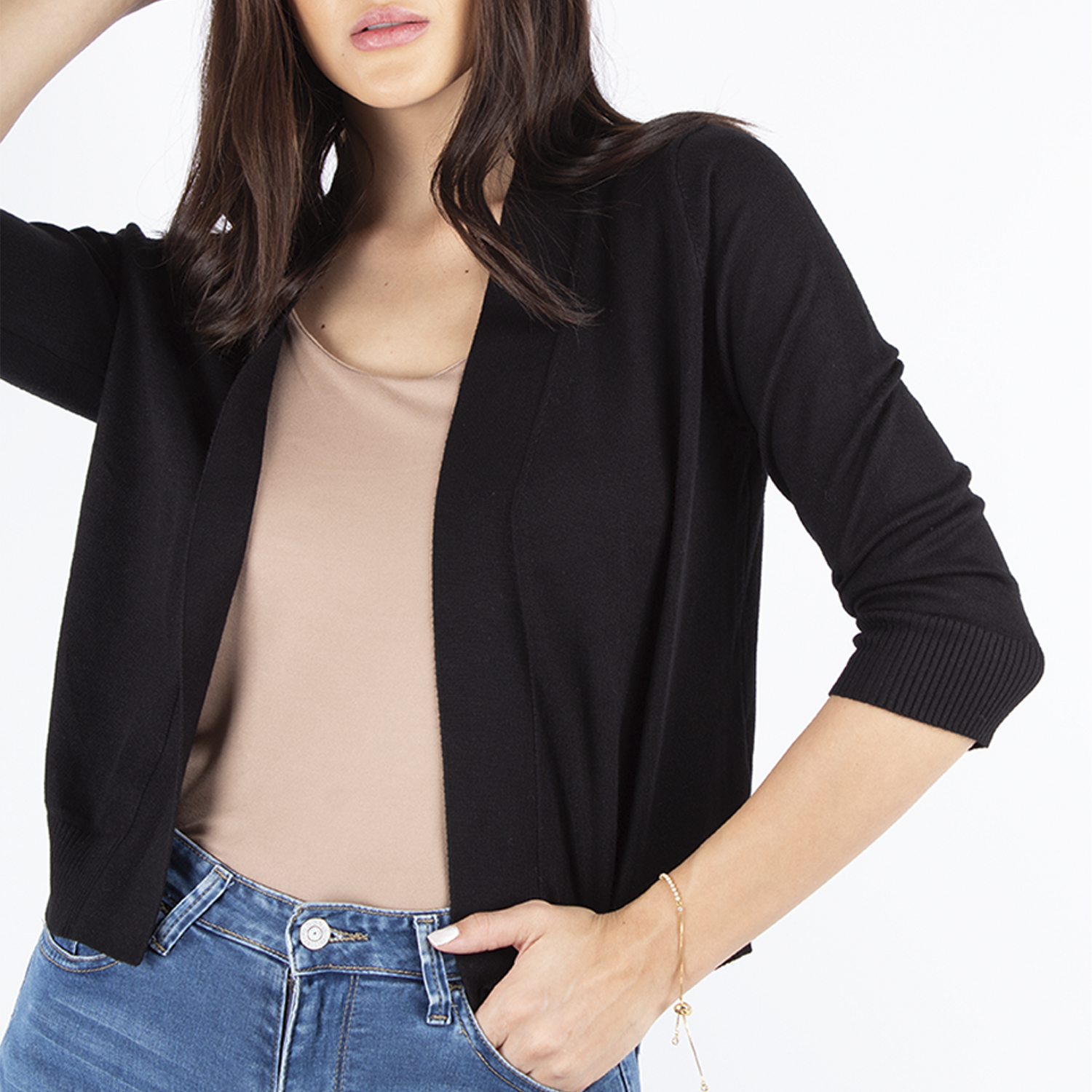 Suéter crop ligero tejido