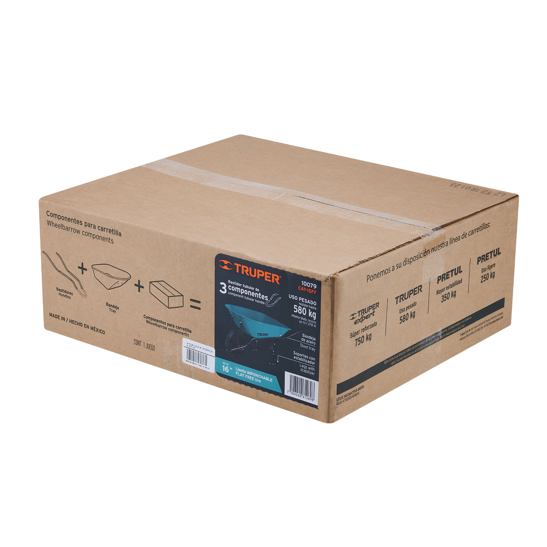 CARRETILLA 5 FT3 IMPONCHABLE, BASTIDOR TUBULAR, TRUPER 10079