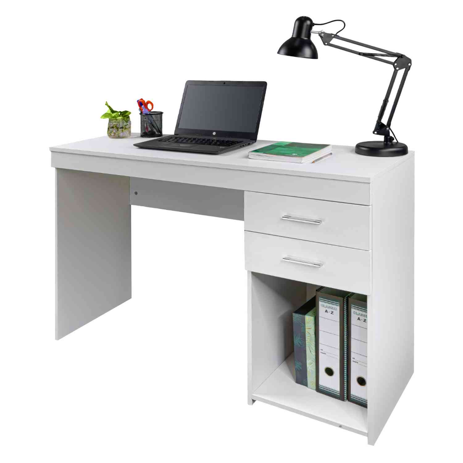 Escritorio Ejecutivo Blanco Moderno Cajonera Doble Oficina