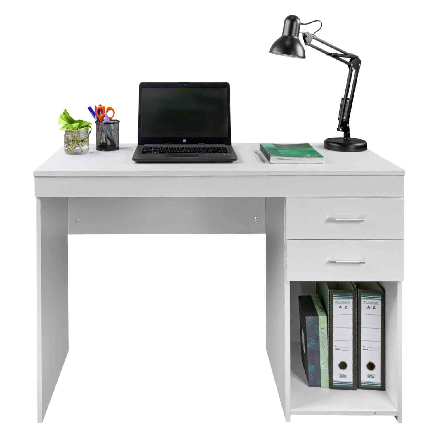 Escritorio Ejecutivo Blanco Moderno Cajonera Doble Oficina