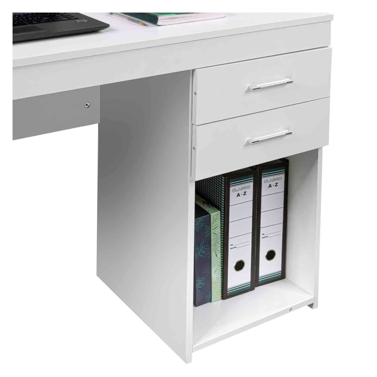 Escritorio Ejecutivo Blanco Moderno Cajonera Doble Oficina