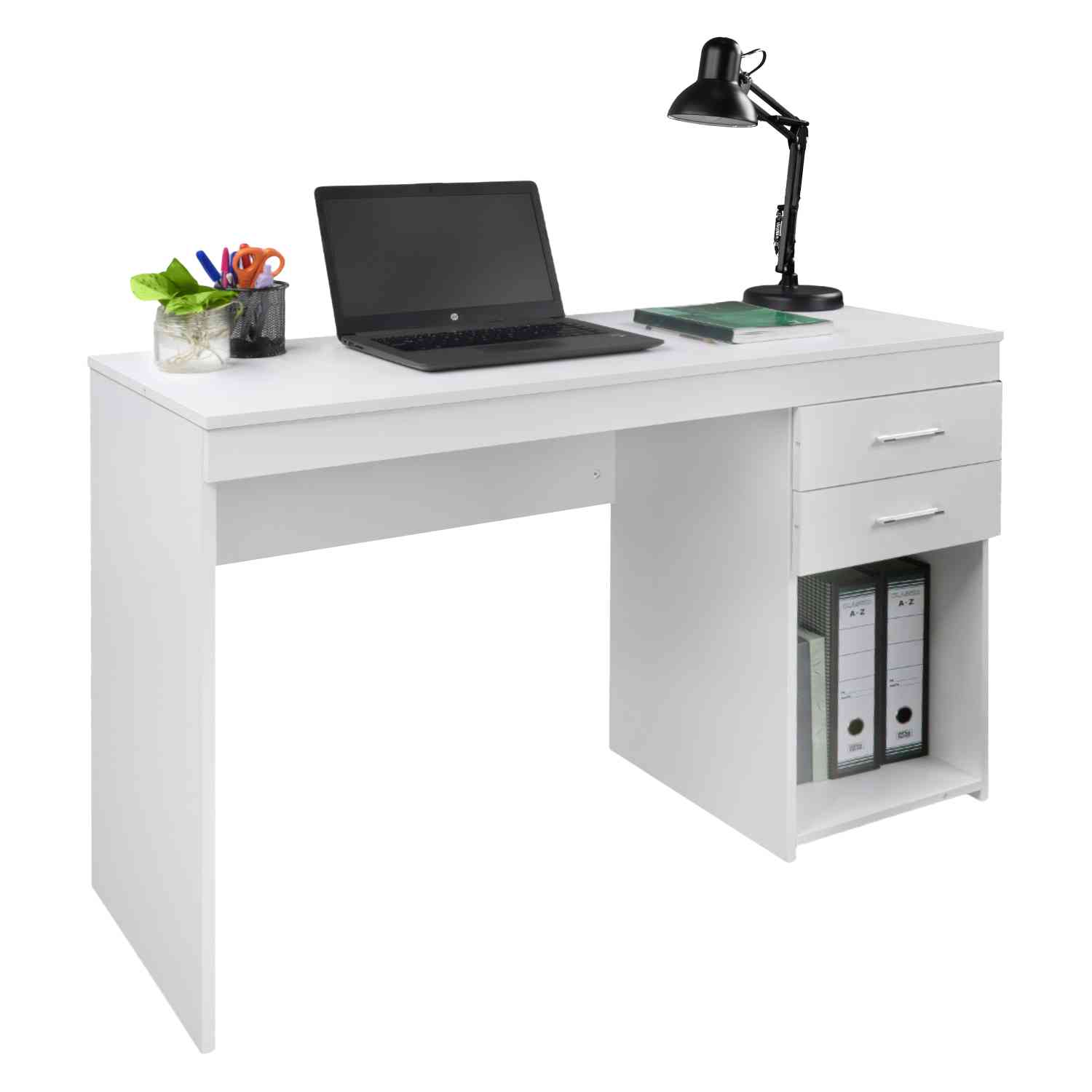 Escritorio Ejecutivo Blanco Moderno Cajonera Doble Oficina