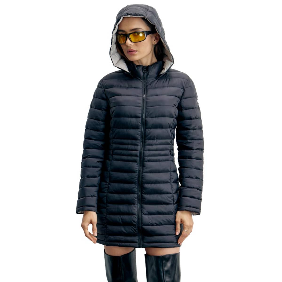 Chamarra de moda, larga y ligera color negro, para mujer, marca Holly Land, mod. 871805