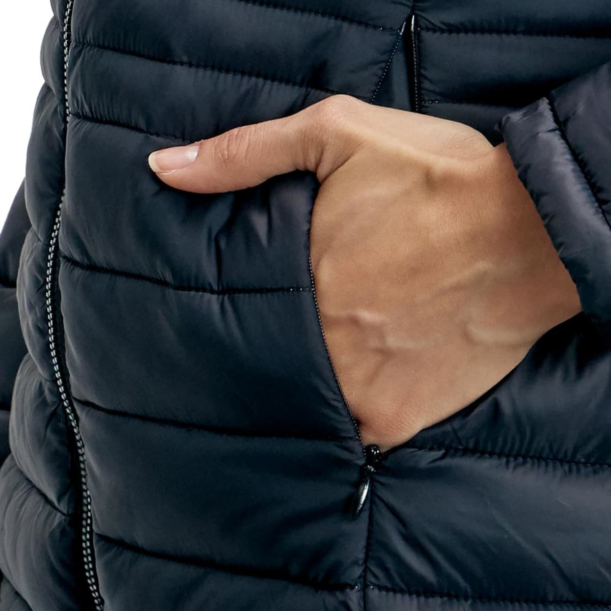 Chamarra de moda, larga y ligera color negro, para mujer, marca Holly Land, mod. 871805