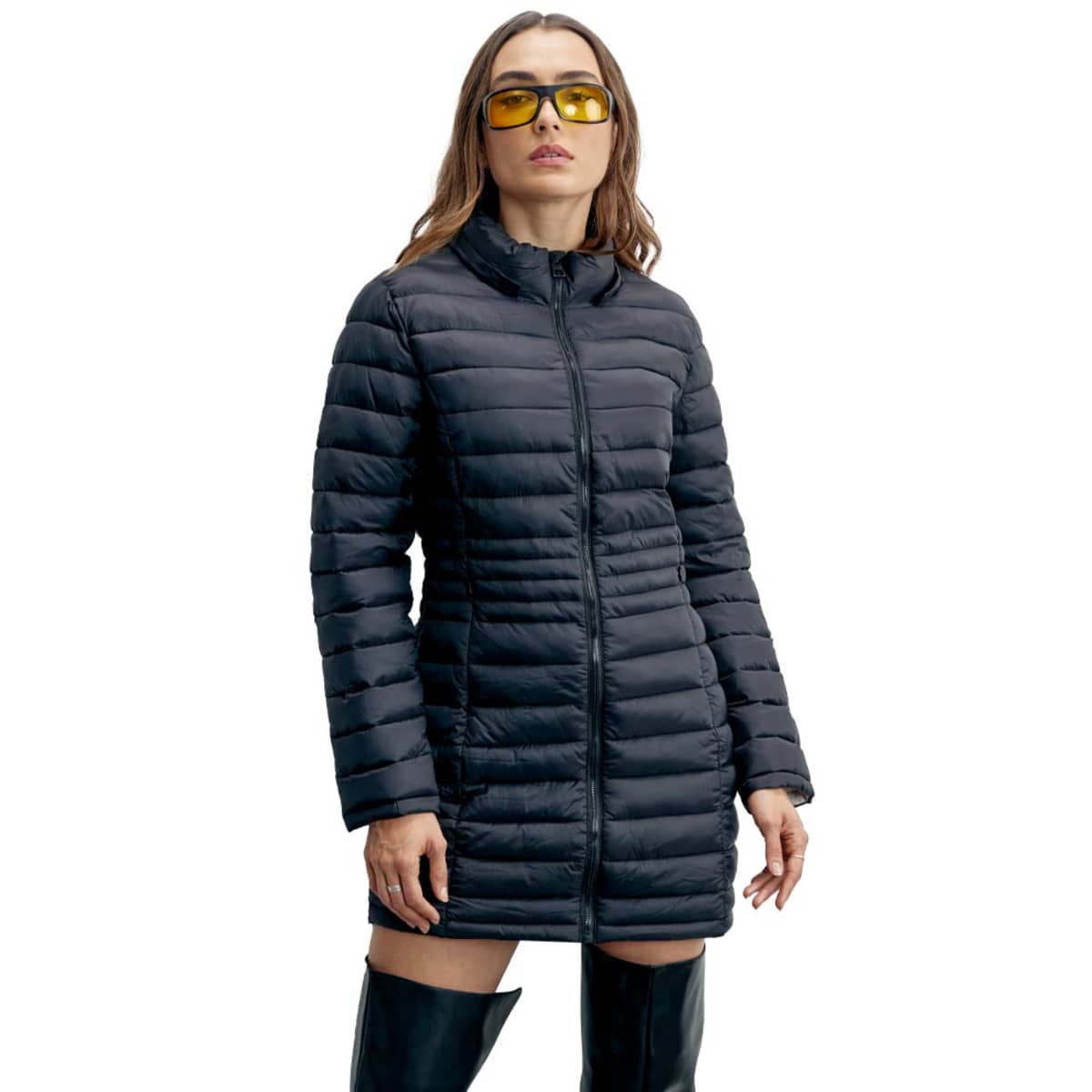 Chamarra de moda, larga y ligera color negro, para mujer, marca Holly Land, mod. 871805