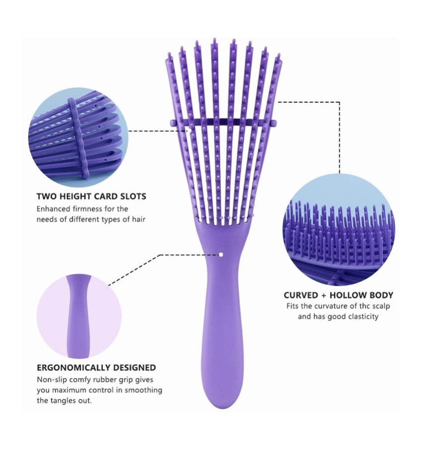 Cepillo Para Cabello Desenredar El Cabello Rizado Mujeres morado