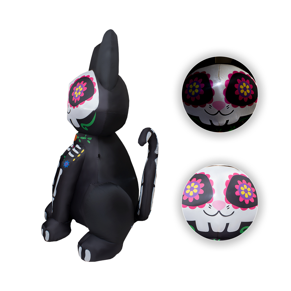 Inflables De Halloween en Forma de Gato Catrin 1.80cm, Grande con Luces LED