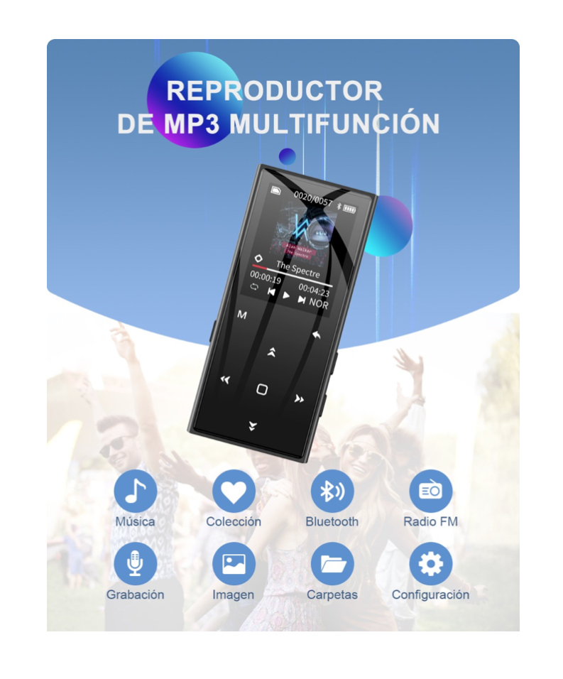 Reproductor Musical Mp3 Mp4 Portátil Con Bluetooth Hifi 32g