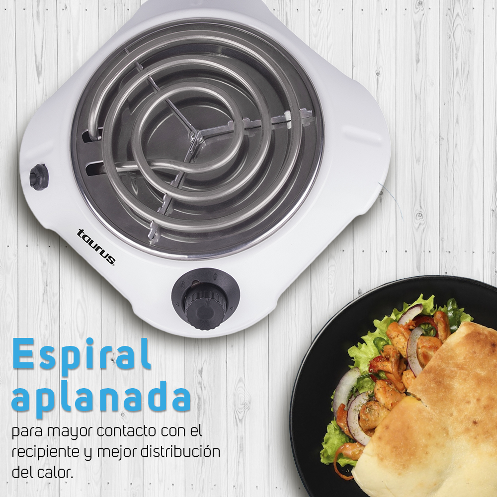 Parrilla Eléctrica 1 Quemador En Espiral Alpha Blanca Taurus