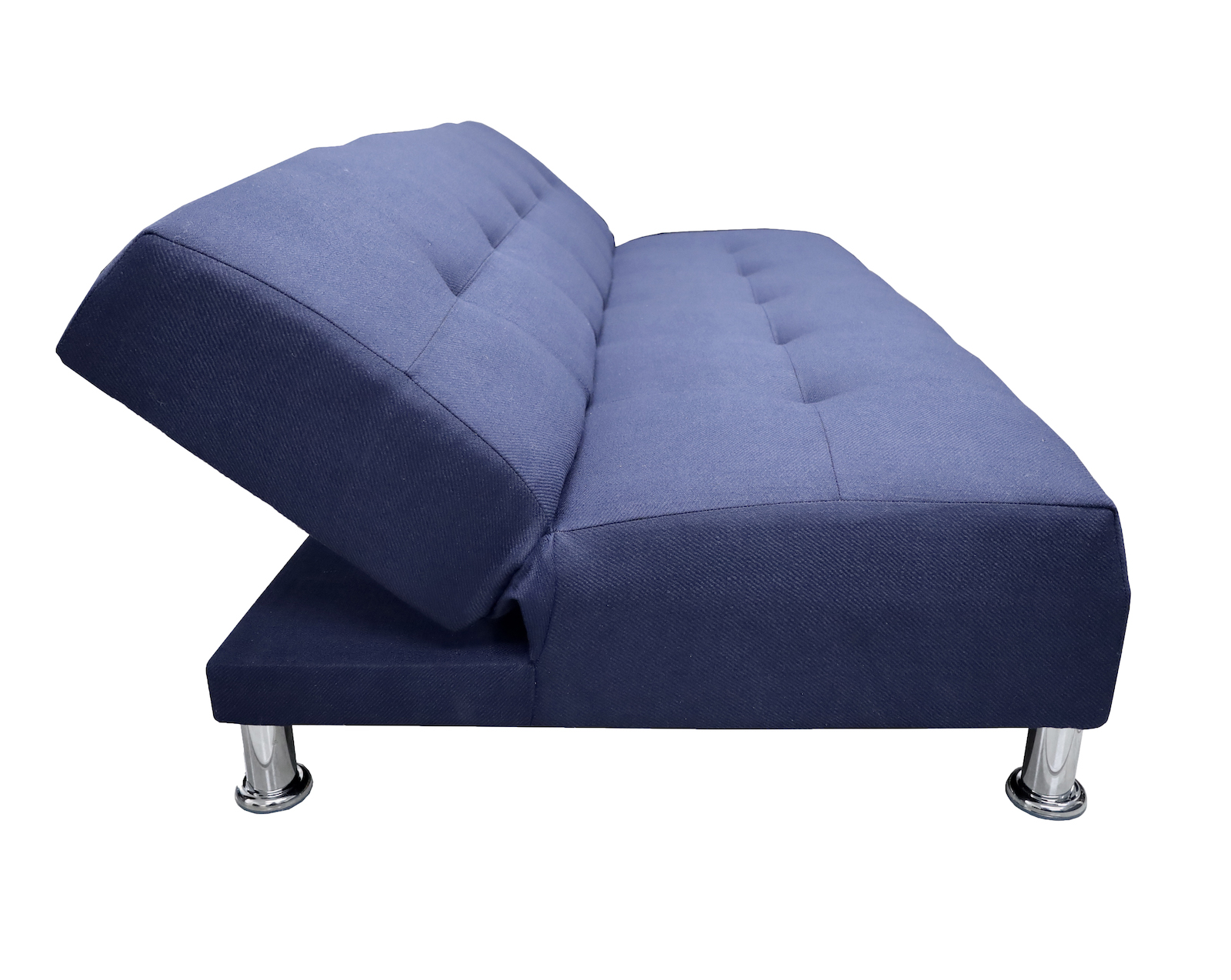 Sofá Cama Reclinable Vegas Lino Azul Marino Futon 3 Posiciones