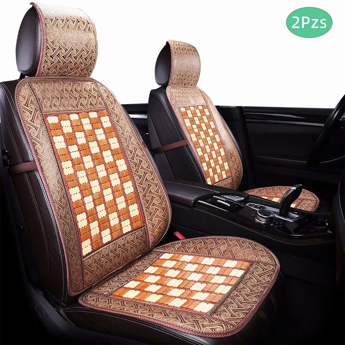 Funda De Asiento Cojín De Bambú Para Auto Universal 2 Pzs