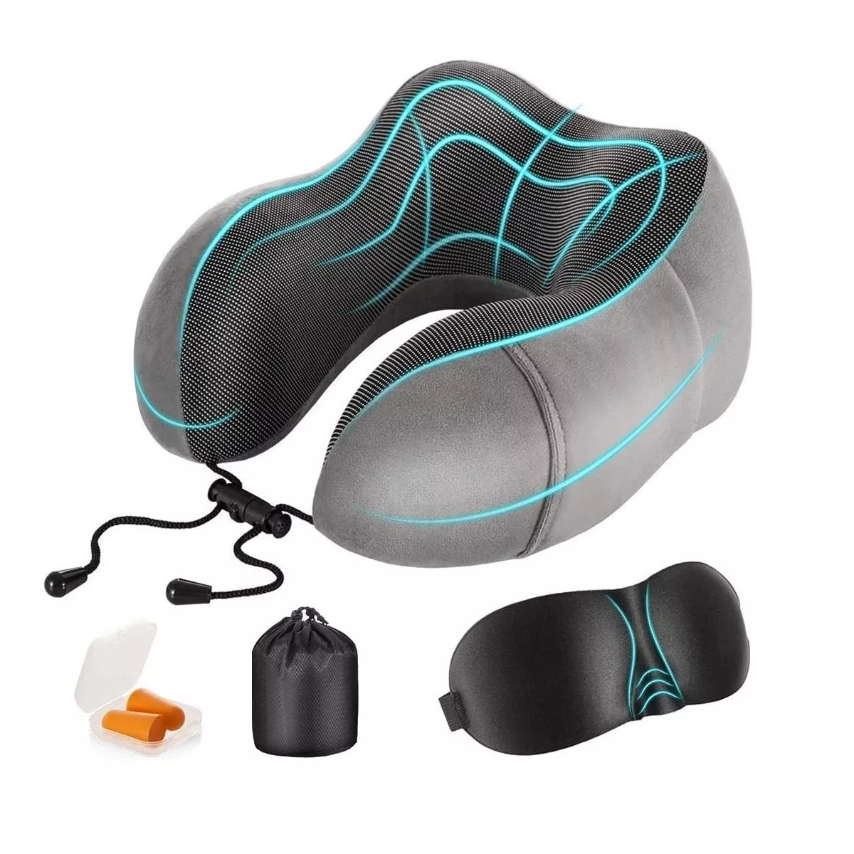 Cómodo Almohada De Viaje Espuma De Memoria Cojín Para Cuello