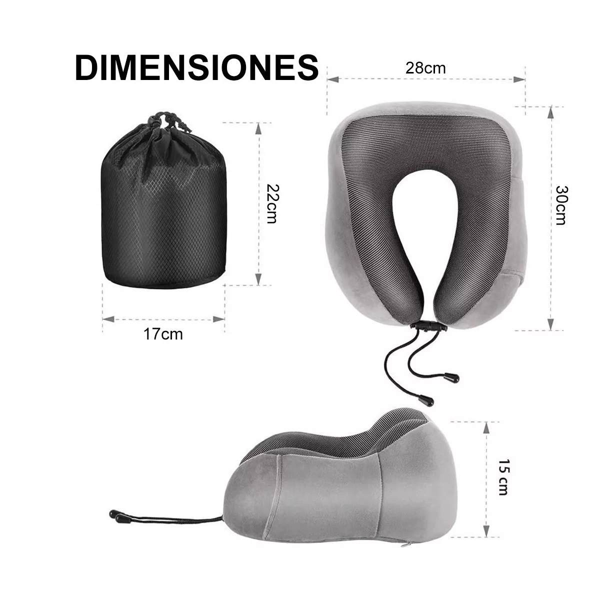 Cómodo Almohada De Viaje Espuma De Memoria Cojín Para Cuello
