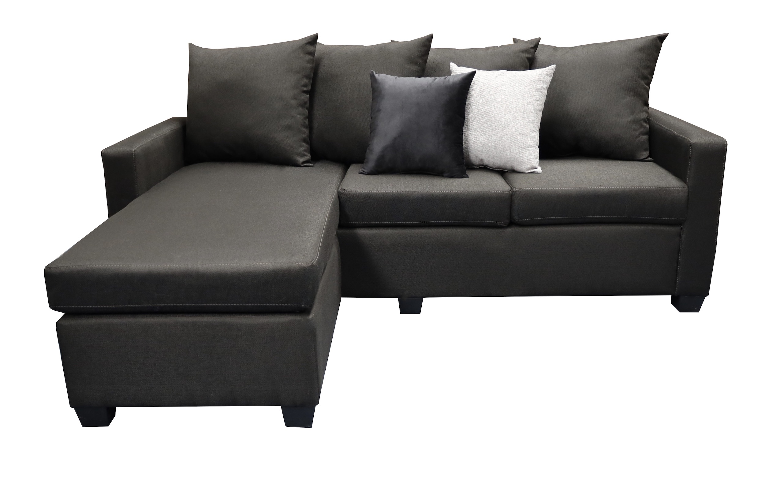 Sala Esquinera Modular Ares, 215x165 cm, Lado derecho e Izquierdo, Lino nacional Negro El Bazar Store