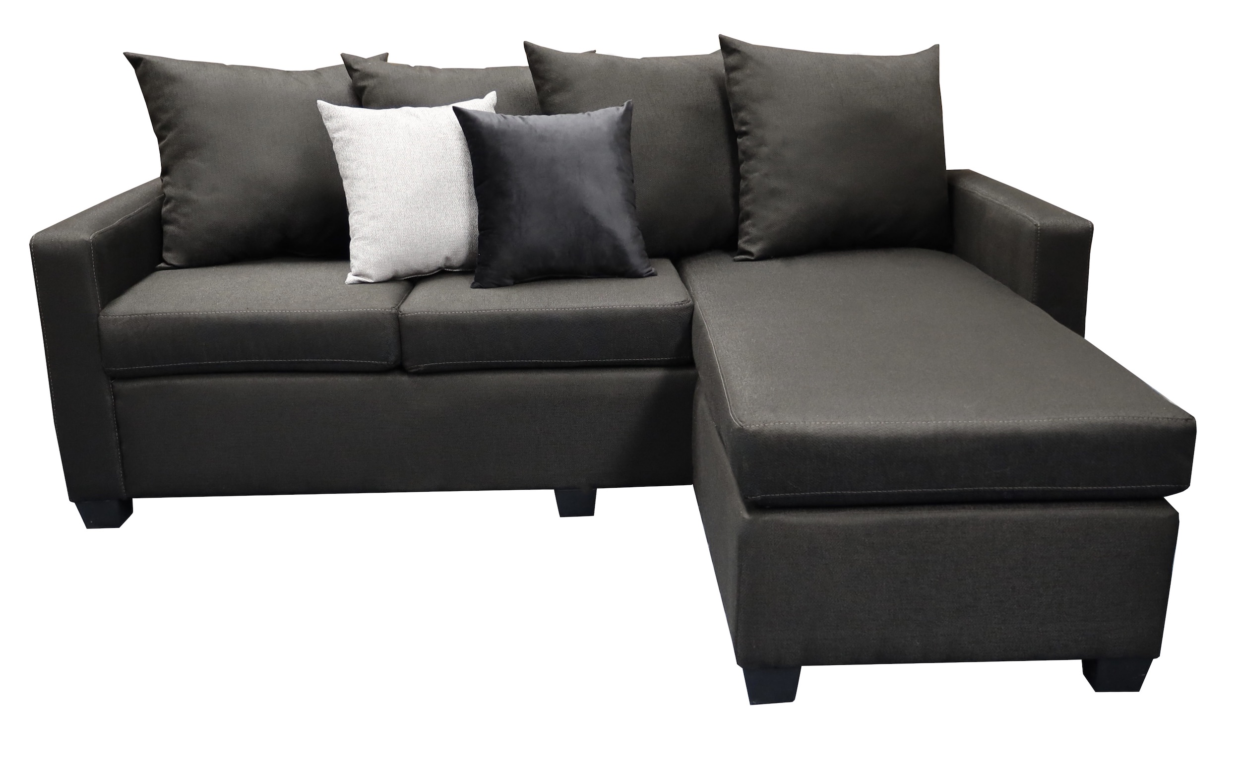 Sala Esquinera Modular Ares, 215x165 cm, Lado derecho e Izquierdo, Lino nacional Negro El Bazar Store