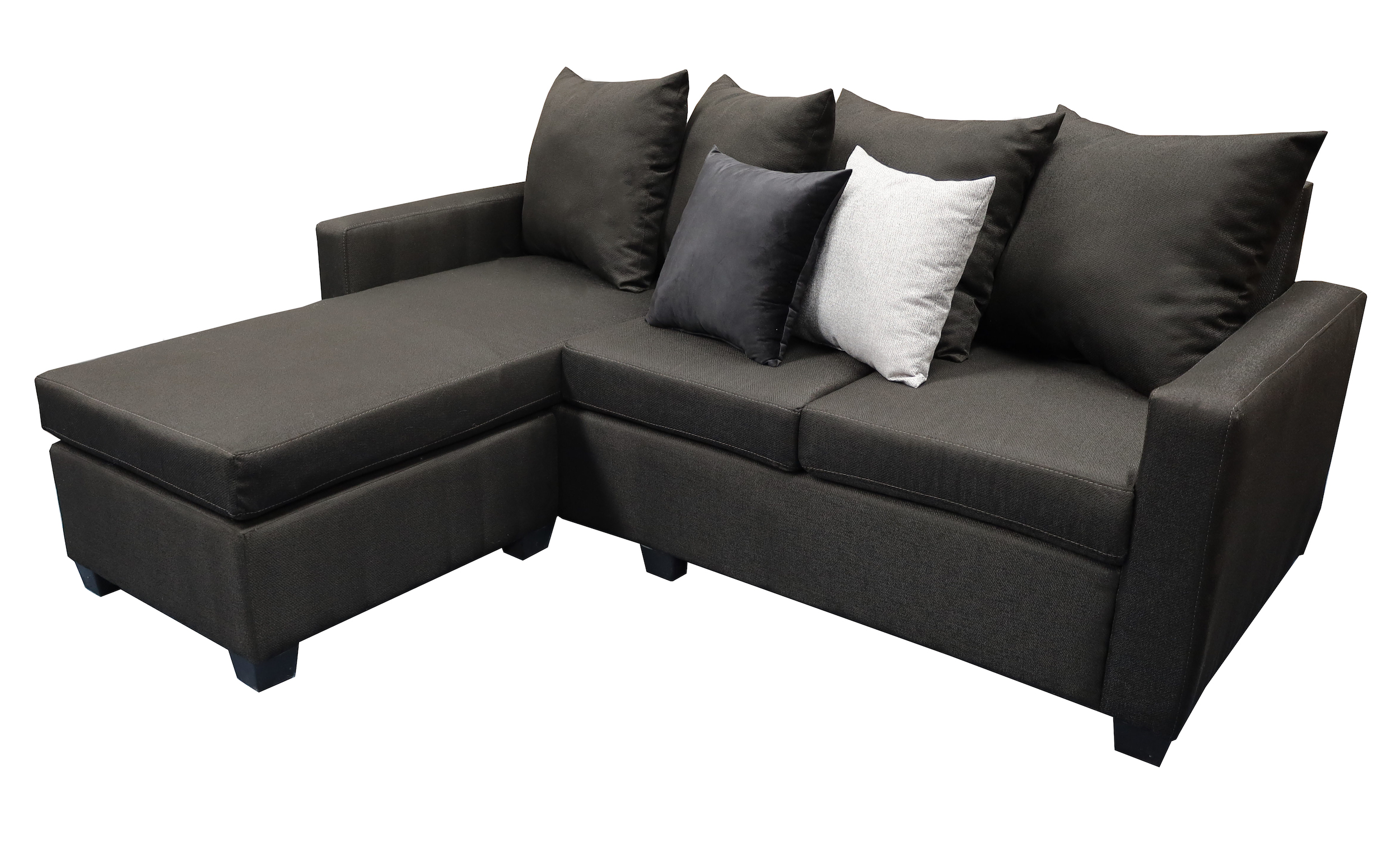 Sala Esquinera Modular Ares, 215x165 cm, Lado derecho e Izquierdo, Lino nacional Negro El Bazar Store