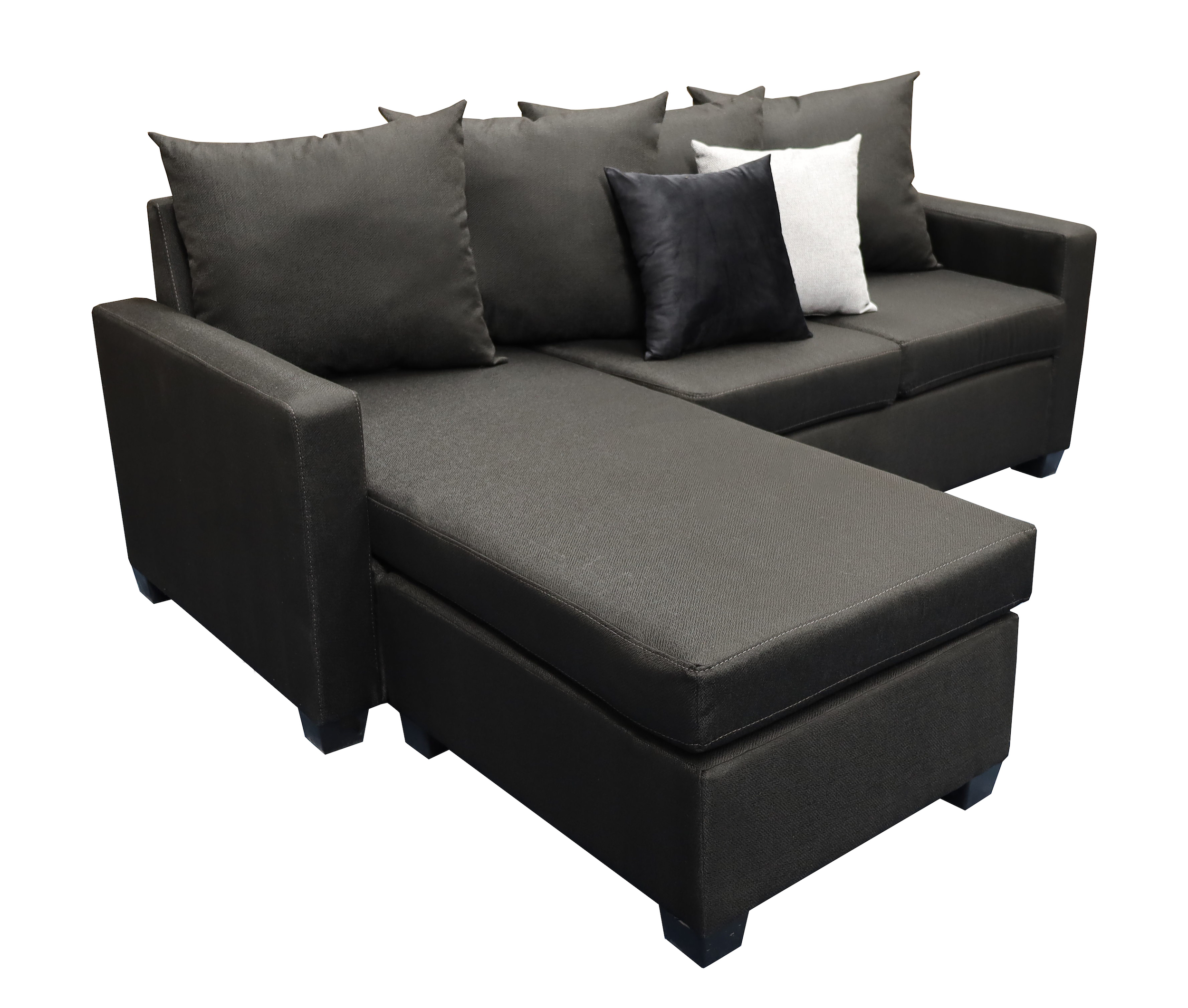 Sala Esquinera Modular Ares, 215x165 cm, Lado derecho e Izquierdo, Lino nacional Negro El Bazar Store