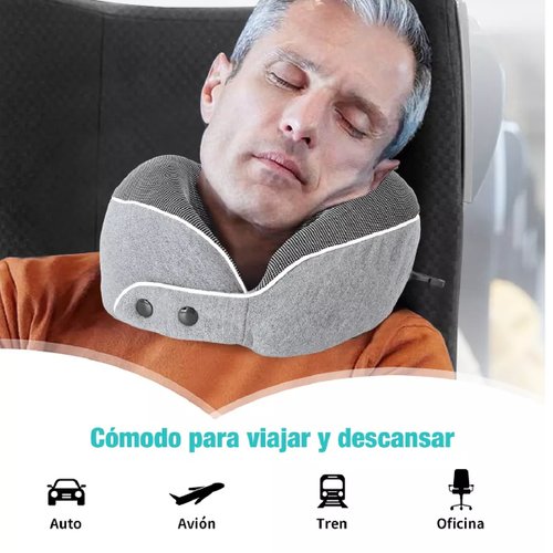 Almohada de viaje para el cuello, cojín de espuma viscoelástica para avión,  funda suave cómoda y transpirable, lavable a máquina, soporte para