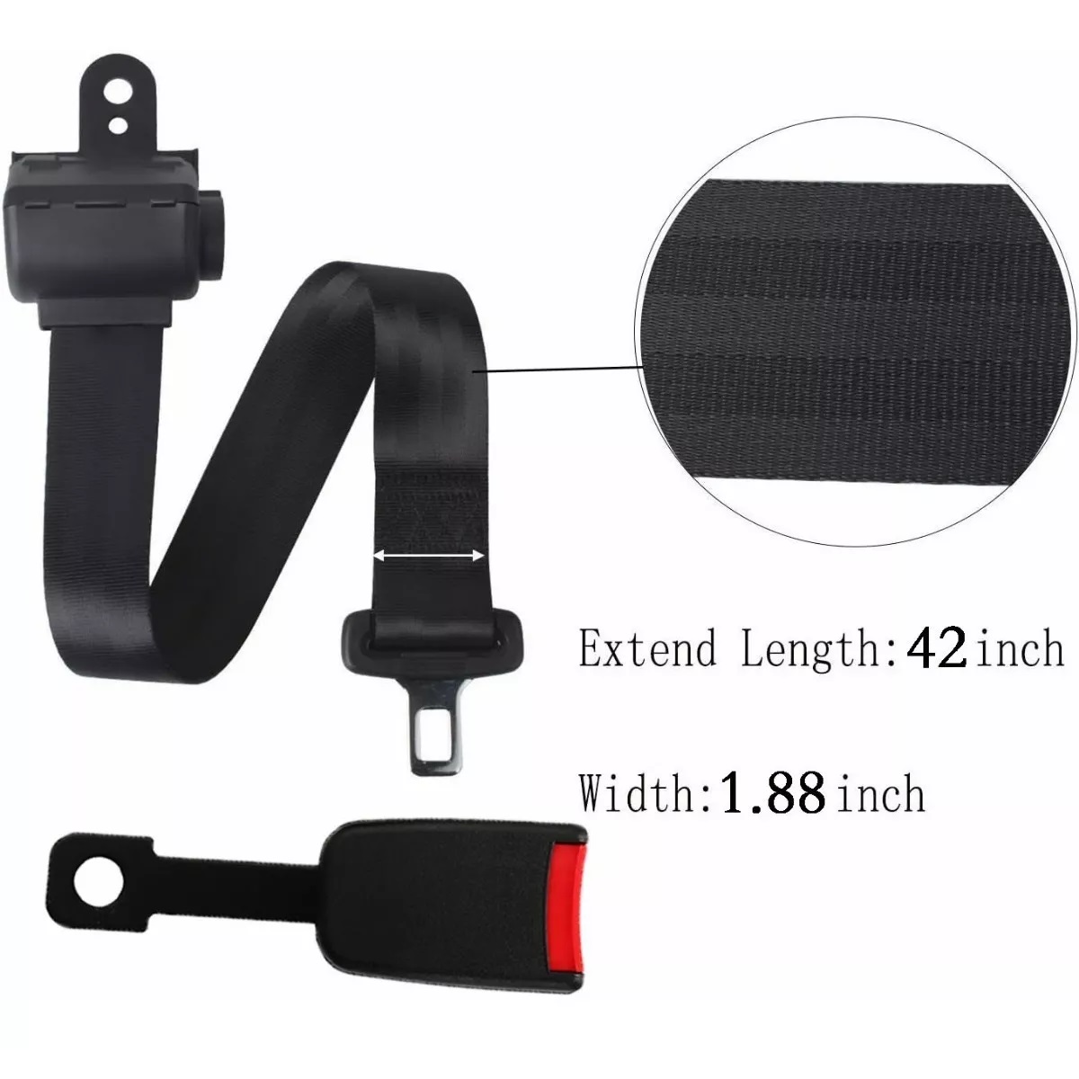Cinturón De Seguridad De 2 Puntos Retráctil Universal Auto
