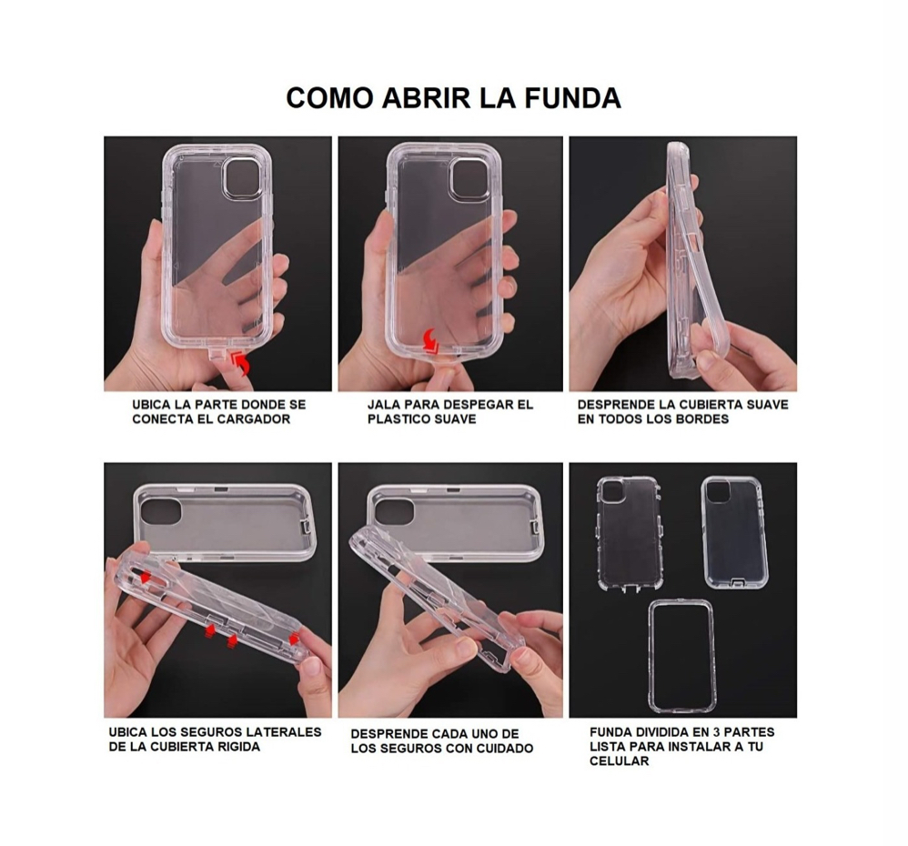 Funda Case De Uso Rudo Para iPhone Transparente Antigolpes morado iphone 12
