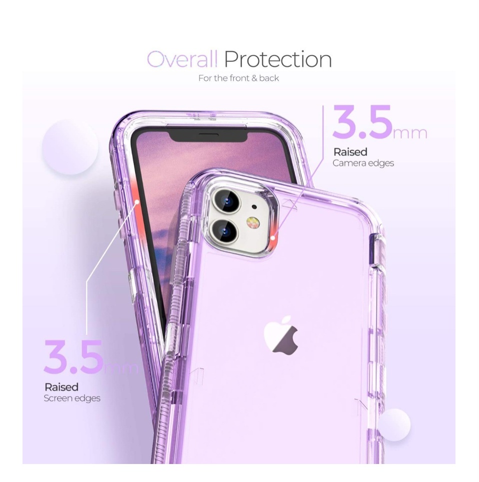 Funda Case De Uso Rudo Para iPhone Transparente Antigolpes morado iphone 12