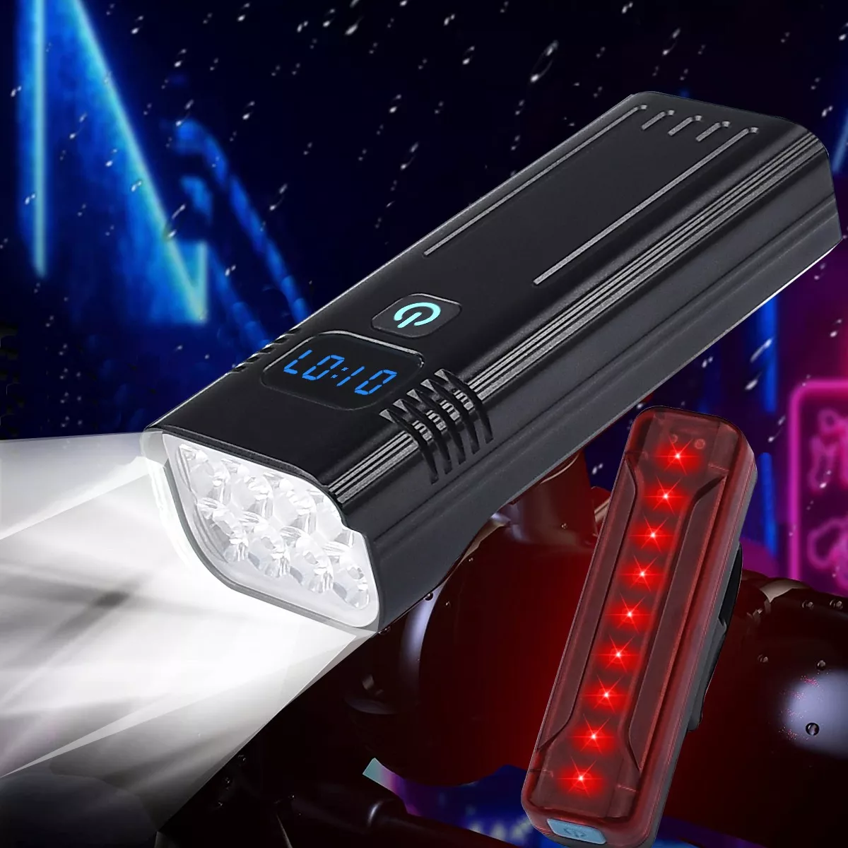 Luces Lampara Para Bicicleta Recargable Y Trasera 5200mah