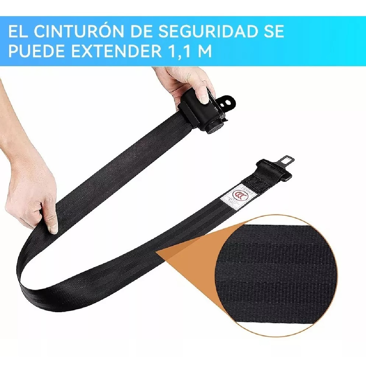 Set 2 Cinturón De Seguridad De 2 Puntos Retráctil Universal Auto