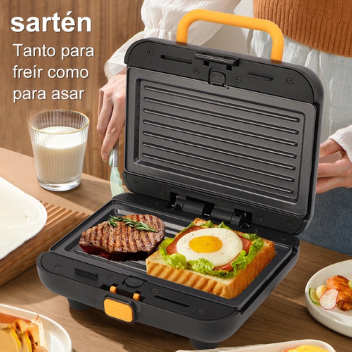 Sandwichera 3en1 Eléctrica Negro